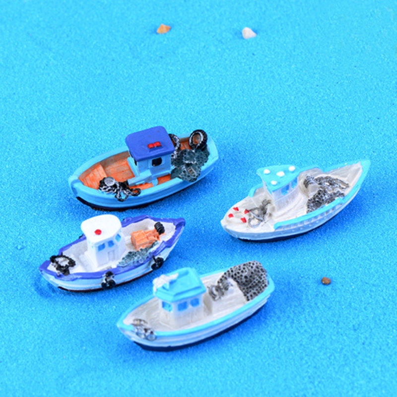 Miniature Boat Model Fishing Ship Toys Figurine DIY Crafts Tabletop Desk Decors Miniature Boat Model Fishing Ship Toys Figurine DIY Crafts Tabletop Desk Decors