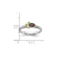 thumbnail image 4 of 1/5 Carat (Ctw) Natural Garnet Ring in Sterling Silver with Peridot for Women, 4 of 5