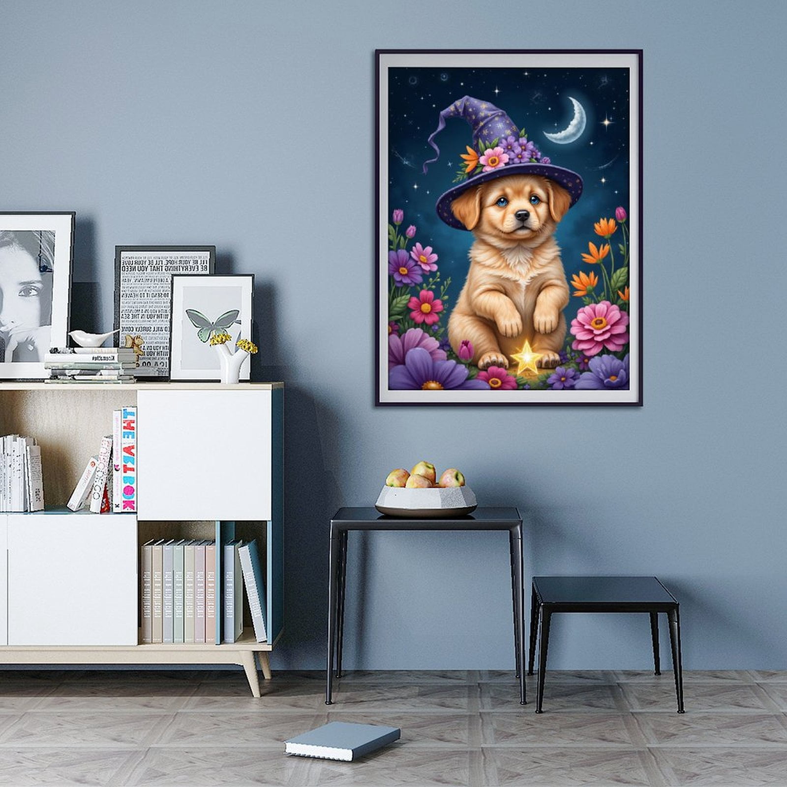 Diamond Art Kits for Adults - 5d Puppy Wizard Starry Night Diamond Painting for Adults, Diamond Art for Adults Beginners, Diamond Painting Kits for Adults for Home Wall Decor
