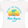 thumbnail image 4 of Inktastic Summer Enjoy the Sunshine Fort Meyers Florida in Blue Boys or Girls Long Sleeve Baby Bodysuit, 4 of 5