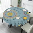 thumbnail image 2 of Eveokoki Floursack Autumn Round Tablecloths 60 Inch Holiday Tablecloth Decor Autumn Winter Table Cloth Polyester Fabric Season Outside Table Cover for Kitchen Outdoor Indoor Party, 2 of 5