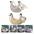 thumbnail image 3 of 2pcs Sloth Ceramic Hanging Planter Succulent Holder Wall Mounted Flower Pot, 3 of 6