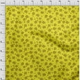 thumbnail image 4 of oneOone Velvet Yellow Fabric Leaves & Clover Quilting Supplies Print Sewing Fabric By The Yard 58 Inch Wide, 4 of 7