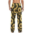 thumbnail image 4 of FORMRS Mens Pajama Pants with Pockets Sleepwear Lounge Bottoms Sizes S-2XL, Black Sunflower Pattern, 4 of 7