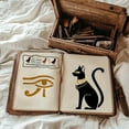 thumbnail image 4 of 2 plantillas de gato egipcio de 11,7 × 8,3 pulgadas, plantilla de pintura de faraón y esfinge, reutilizable, plantilla de pirámide del desierto de Anubis, manualidades DIY, 4 of 9