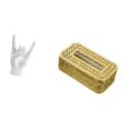 thumbnail image 4 of Estatua del gesto de la roca,Figuras de estatuas de dedos con gestos de música rock,caja de pañuelos,Dispensador de pañuelos desechables para baño,Servilletero de mesa con caja Dispensador, 4 of 7