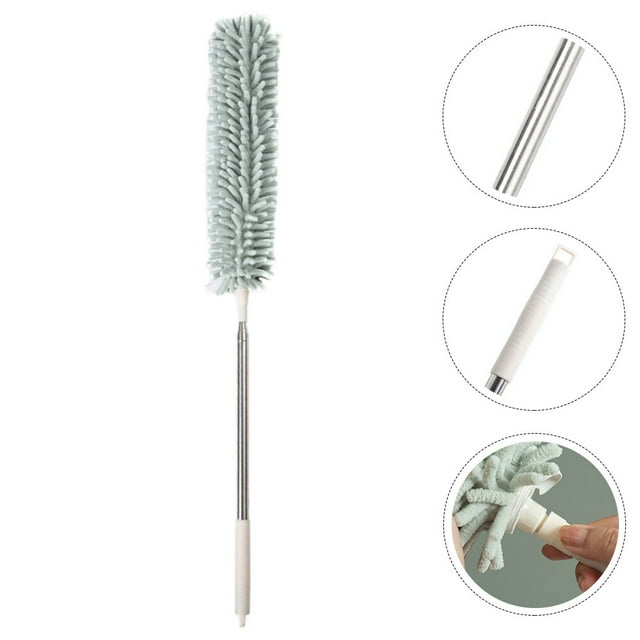Milisten Brosse à Épousseter Manche Télescopique Outil de Nettoyage Vert 1Pcs
