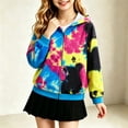 thumbnail image 4 of Girls Boys Zip Up Hoodies Sweatshirt Casual Full Zip Up Printed Long Sleeve Warm Uniform Jacket Fall Winter Fashion Coat with Pockets Black 10-11 Years, 4 of 6