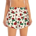 thumbnail image 4 of Lsque Rose Flowers Printed Women's Running Shorts with Liner Pockets,Elastic Quick Dry Workout Athletic Gym Yoga Shorts,Womens High Waist Shorts-Medium, 4 of 9