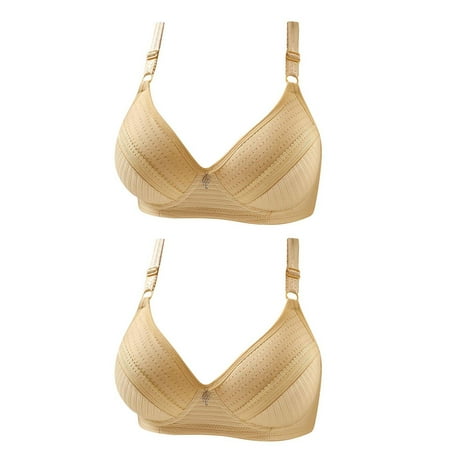 Blczomt Bralettes for Women Plus Size Balconette Lace Bralette Yellow No Wire Bra 2PC