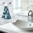 thumbnail image 5 of Yayeee Kitchen Hanging Hand Towels Set of 2 with Loop Bathroom Absorbent Tie Towel, Dark Blue Hexagon Patterns, 5 of 7