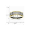 thumbnail image 6 of Stainless Steel Polished Yellow IP Grooved Ring Size: 6; for Adults and Teens; for Women and Men, 6 of 6