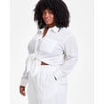 thumbnail image 4 of Nina Parker Womens Textured Pull-on Casual Trouser Pants, Off-White, Plus Size, 4X, 4 of 4
