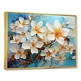thumbnail image 2 of Designart "Plumeria Blossom In Beige And White Beauty I" Flower Floater Framed Canvas Art Print, 2 of 5
