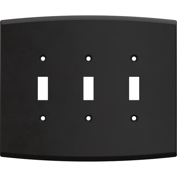 Franklin Brass Soft Arch (2-Pack) Decorative Light Switch Cover Wall Plates Matte Black 3-Gang Oversized Wall Plate Switch/Toggle Plate Guards Electrical Outlet Covers W35899K-FB-CP