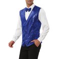thumbnail image 4 of NOMADIC NOOK Men's Shiny Disco Sequin Suit Waistcoat Set with Bow Tie 2 Packs, 4 of 6