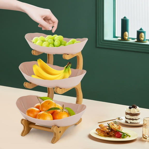 3-Tier Serving Bowls with Stand, Snack Dessert Cake Tray Plate Rack for Wedding