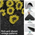 thumbnail image 3 of Black Sunflower Pattern Kitchen Rugs Sets Of 3,Kitchen Runner Rugs Non Skid Washable,Decorative Kitchen Floor Mats for Kitchen,Sink,Laundry,17"x30"+ 17"x47" + 17"x59", 3 of 6