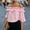 Pink, variant on Women's Solid Color Off-Shoulder Ruffle Top – Backless Short Sleeve, Elegant Vacation & Party Blouse White,L