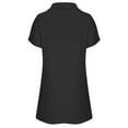 thumbnail image 6 of HAPIMO Women's Trendy Loose Long Tops Dressy Shirts Dress Clearance Summer Solid Color Short Sleeve Lapel Button Pullover Elegant Casual Relaxed Blouses for Teen Girls Black M, 6 of 6