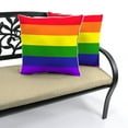 thumbnail image 6 of Jordan Manufacturing 16" x 16" Rainbow Multicolor Stripe Square Outdoor Throw Pillow with Welt, 6 of 9