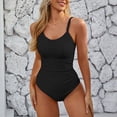 thumbnail image 6 of Zando One Piece Swimsuits for Women Tummy Control Bathing Suit Vintage Square Neck Women's Swimwear Black M, 6 of 9