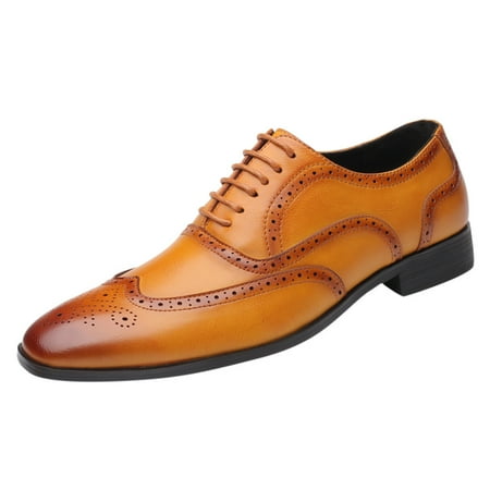 XDDST Office Shoes for Mens Fashion Casual Pointed Toe Leather Wedding Shoes Business Shoes