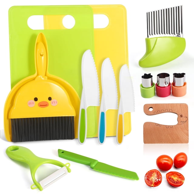 Juego de cuchillos Salufo Safe para niños con herramientas de limpieza, 14 unidades