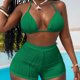 thumbnail image 3 of Traje de baño de 2 piezas para mujer, trajes de baño para mujer, trajes de baño bikini cortos, conjuntos de cintura alta con cordones para mujer, traje de baño para mujer, 3 of 6