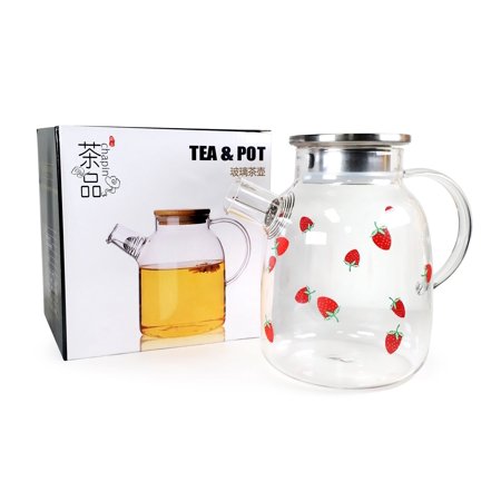 

Glass Tea Kettle Strawberry Cute Design Glass Teapot Glass Pitcher Fruit Tea