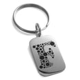 thumbnail image 1 of Stainless Steel Letter F Initial Dotted Monogram Engraved Small Rectangle Dog Tag Charm Keychain Keyring, 1 of 1