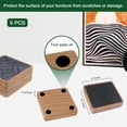 thumbnail image 6 of 5 Pack Coasters for Drinks Absorbent,  Square Wood Coasters with Felt Pads, Drink Coasters for Coffee Tabletop Protection, Non-Slip, Non-Stick, Suit for Kinds of Cups 4.1 inch Gray, 6 of 6
