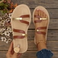 thumbnail image 5 of Xdegoge Raffia Sandals Women Woven Straw Flat Slides Boho Open Toe Casual Slip On Flip Flops Beach Vacation Summer Casual Dressy Walking Shoes, 5 of 6
