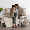 thumbnail image 6 of Bare Home Microfiber 6-Piece Taupe/Sand Comforter, Sand Sheet Set Reversible Bed in a Bag, Split King, 6 of 6