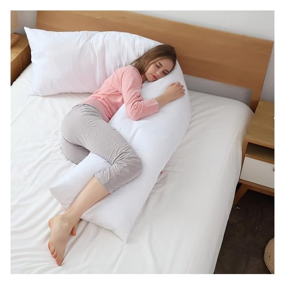 Extra Long Body Pillow for Side Sleepers - 7.5ft Full Body Pillow for Pregnancy, Back, Neck & Shoulder Pain Relief - Zippered Microfiber Cover