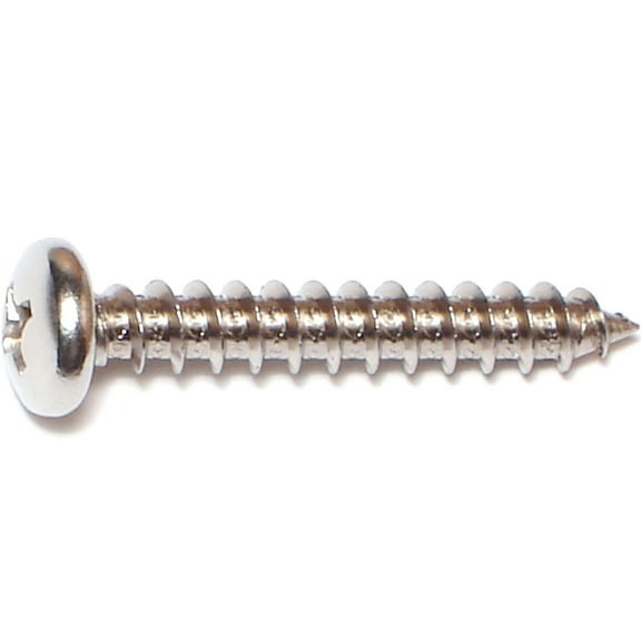 #10 x 1-1/4" 18-8 Stainless Steel Phillips Pan Head Sheet Metal Screws SMSPSS-379
