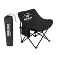 thumbnail image 3 of Taburete de silla de campamento plegable Portable silla plegable de servicio pesado con bolsa de transporte con bolsillo lateral para el patio trasero Negro, 3 of 8