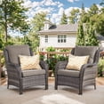 thumbnail image 3 of Bellefurn Patio Wicker Chairs Set of 2,High Back Outdoor Rattan Patio Chairs Outdoor Conversation Set for Garden Backyard Proch Deck, 3 of 8
