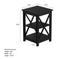 thumbnail image 2 of Lavish Home Table d'Appoint avec Deux Étagères (Noir), 2 of 5