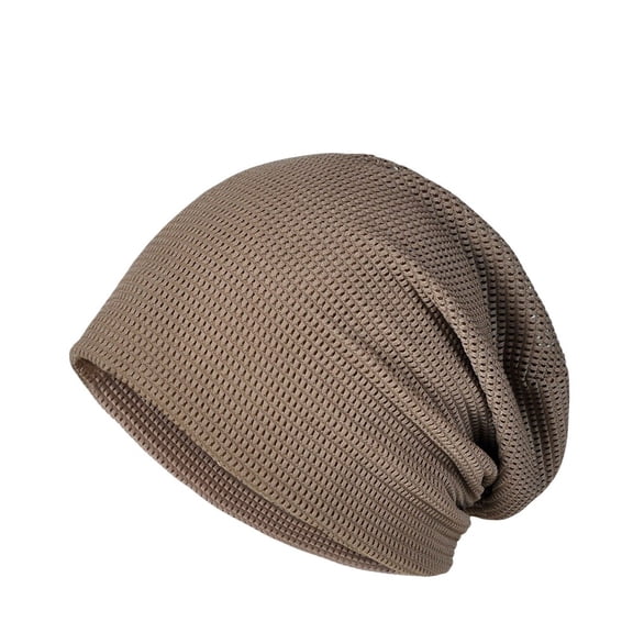 Women Men Solid Mesh Breathable Stretch Thin Beanie Hat Elastic Baggy Slouchy Cap