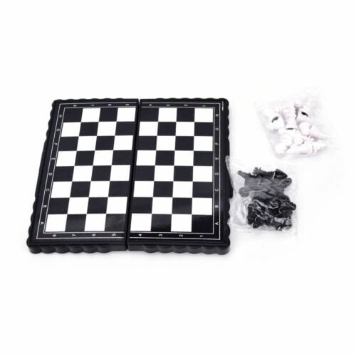 Classic Mini Magnetic Chess Set Portable Plastic Folding Chessboard Board Game 