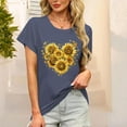 thumbnail image 2 of JTZGDY Summer Tops for Women Cute Floral Printed Short Sleeve Crewneck Graphic T-Shirts Loose Soft Cotton Basic Tunic Blouse A#04-Dark Blue XL, 2 of 6