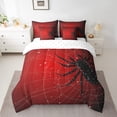 thumbnail image 2 of YST Black Giant Spider Comforter Set, 7-Piece, Gothic, Red, Spider Web, Halloween, Queen, 2 of 5