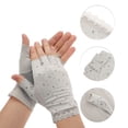 thumbnail image 3 of Unique Bargains Anti-slip Half Finger Manicure Gloves 1 Pair Light Gray, 3 of 6