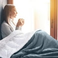 thumbnail image 3 of Evlmd Sherpa Throw Blanket for Couch Sofa - Fuzzy Soft Cozy Blanket for Bed, Fleece Thick Warm Blanket for Winter, Light Gray Fall Winter Throw Blanket, 50x60 Inches, 3 of 8