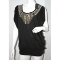 thumbnail image 1 of BCBG Max Azria Déesse Brodée Scoop Cou Perlé Top Noir ( M ), 1 of 1