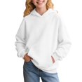 thumbnail image 2 of Coerni Girls Fleece Hoodies for Teen Casual Classic Trendy Outwear Preppy Clothes Long Sleeve Pullover Youth Cute Oversized Outfit, 2 of 8
