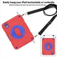 thumbnail image 5 of Case for iPad Mini 7 Case A17 Pro, for iPad Mini 7th/6th Generation Case, Heavy Duty Military Grade Shockproof Rugged Protective Cover with Built-in Stand/Pencil Holder Shoulder Strap, Red Blue, 5 of 12