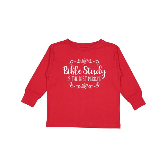Inktastic Bible Study Best Medicine WHT Girls Long Sleeve Toddler T-Shirt