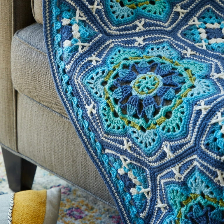 Premier Persian Tiles Throw Kit - Sandalwood, Yarns, Pattern